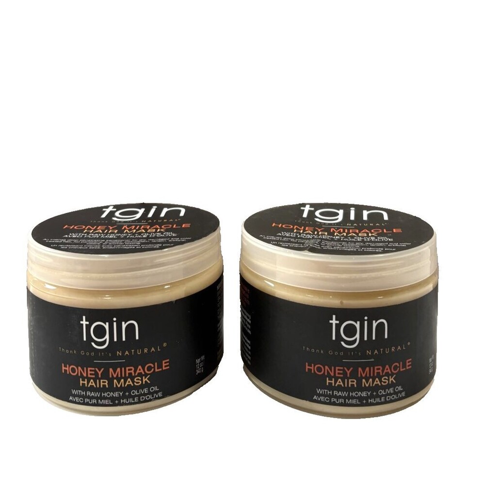 2 Pack tgin Honey Miracle Hair Mask Olive Oil Dry Damaged Colored Hair 12 oz